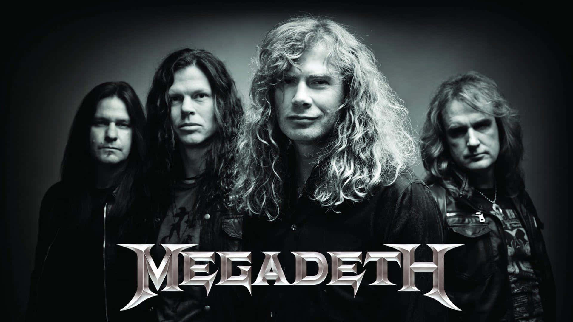 Megadeth, blackand white, dark gradient background, Full HD Desktop Wallpaper