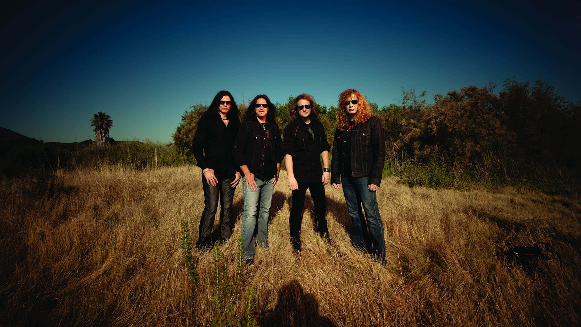 Megadeth, black jackets, sunglasses, Full HD Desktop Wallpaper
