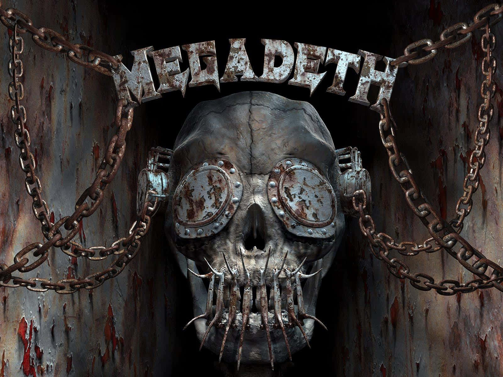 Megadeth, skulland chains, rusted metal skull, HD Desktop Wallpaper