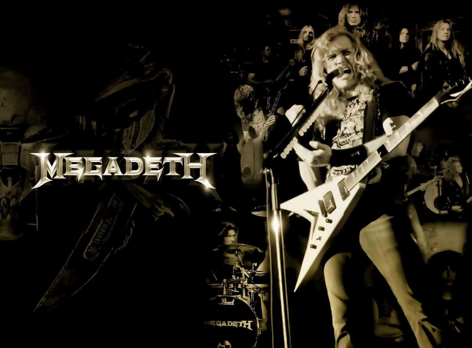Megadeth, sepia-toned, live performance, HD Desktop Wallpaper