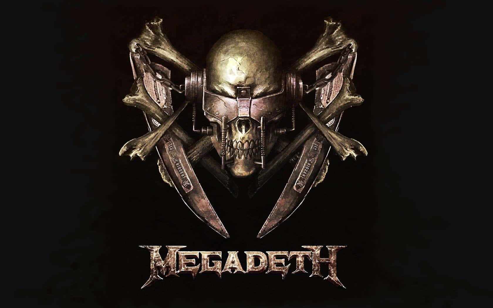 Megadeth, skull and crossbones, metallic skull, HD Desktop Wallpaper