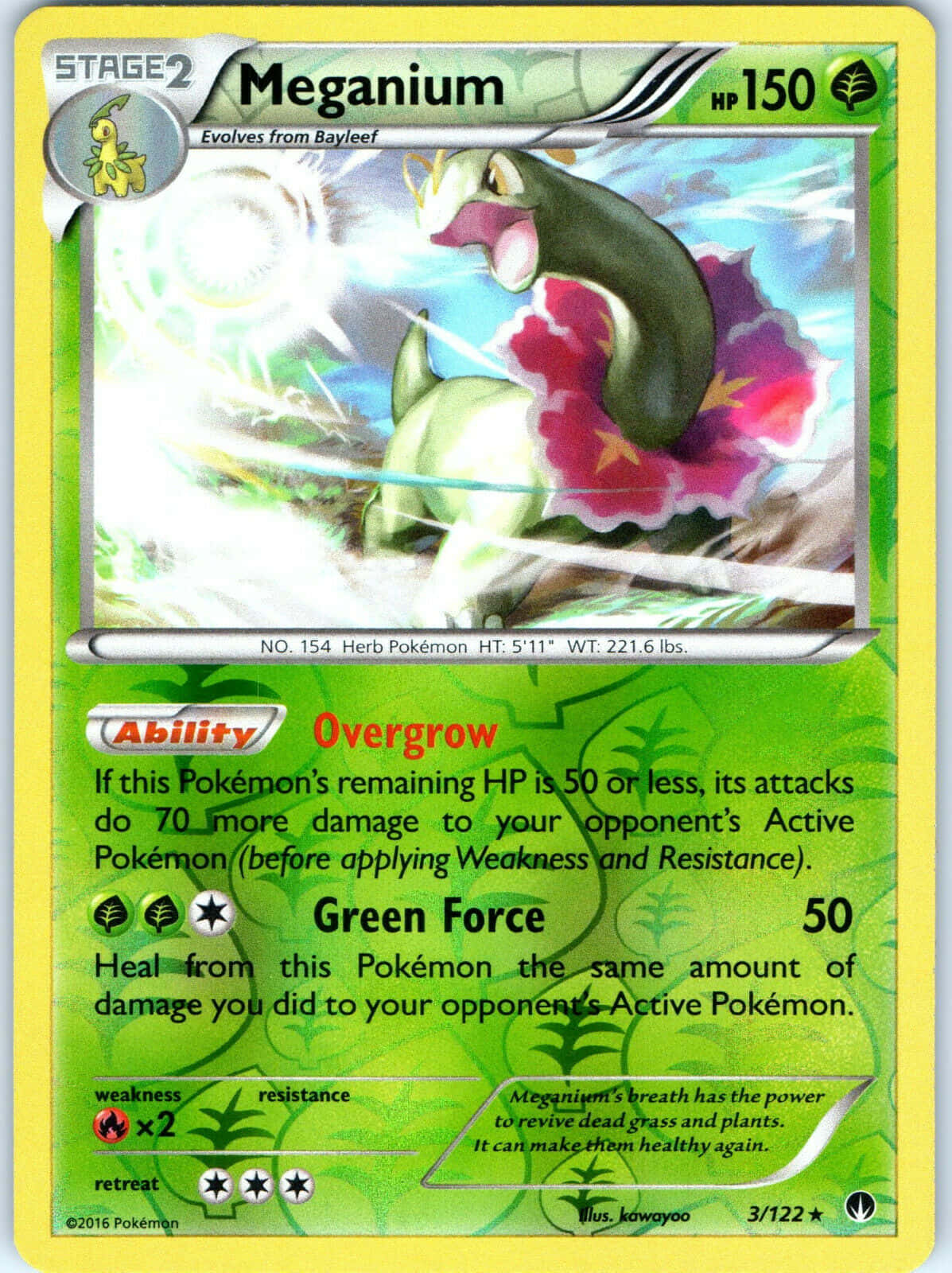 Meganium, green, pink flower, HD Phone Wallpaper