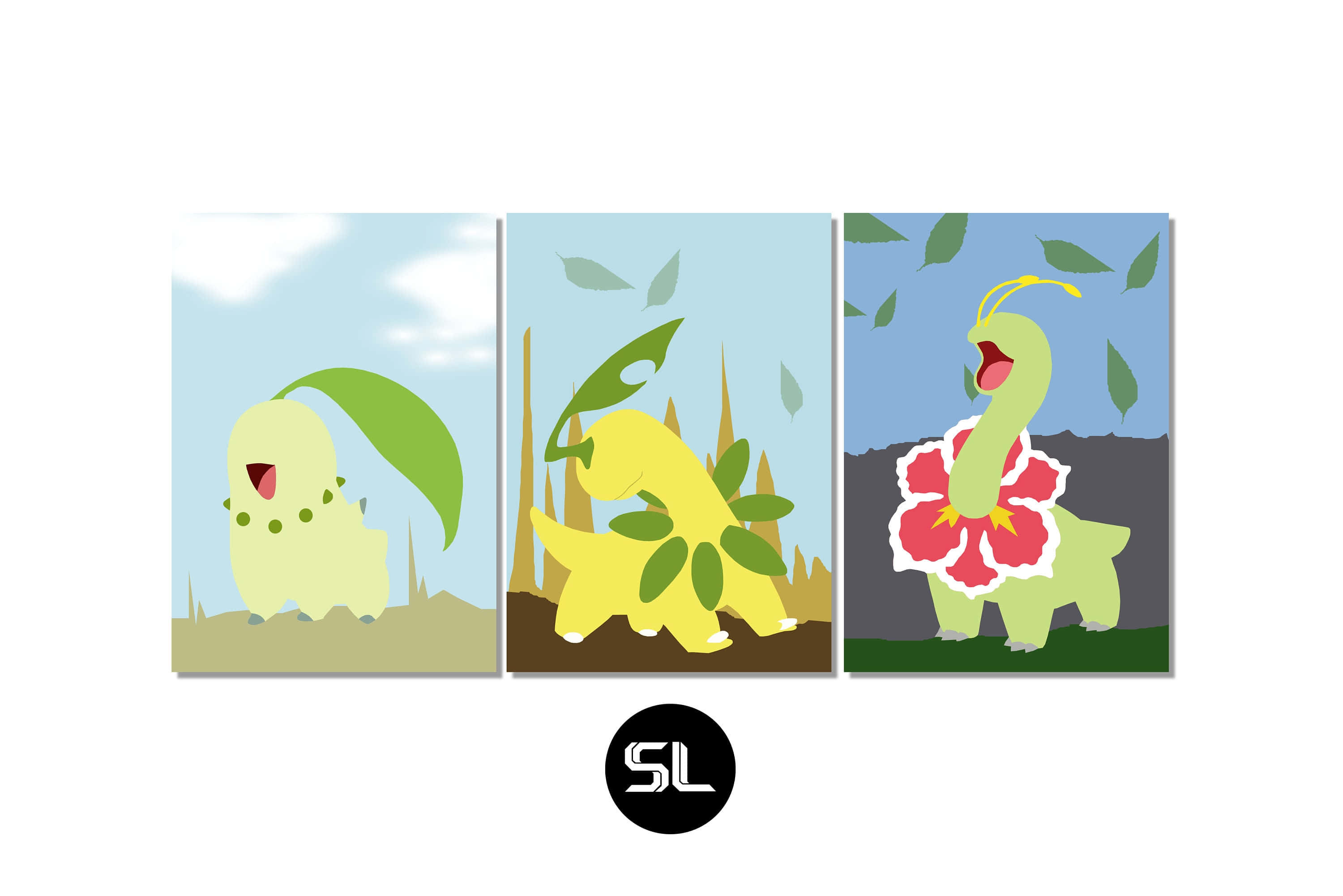 Meganium, leafy creature, flower-adorned dragon, 2K Desktop Wallpaper