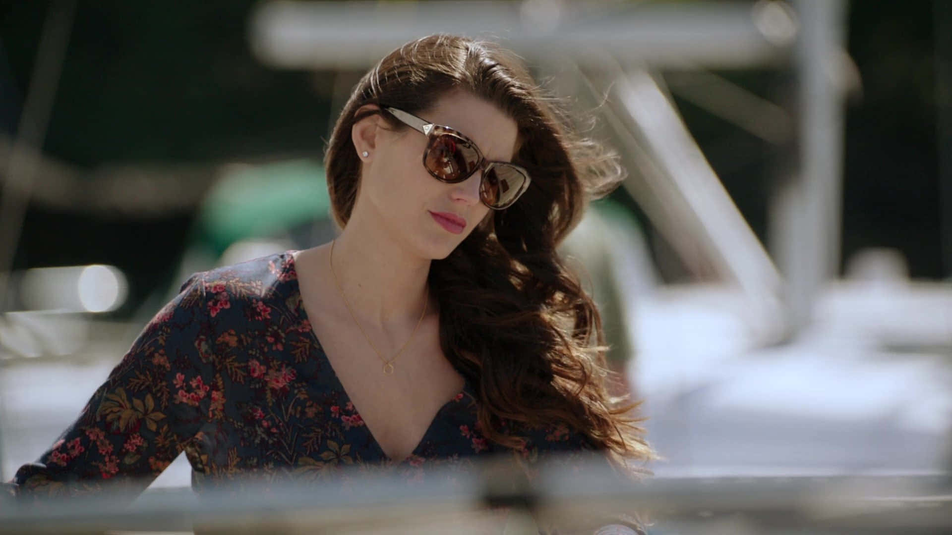 Meghan Ory, sunglasses, boat, Full HD Desktop Wallpaper