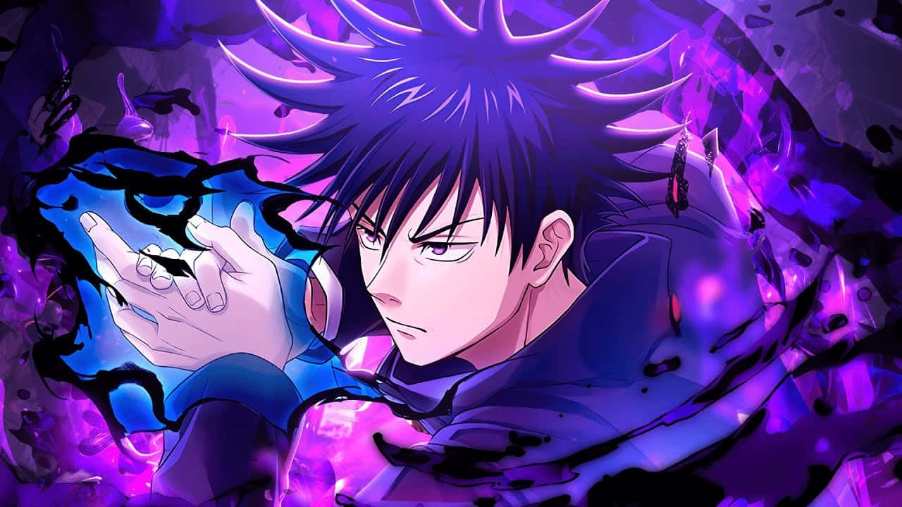 Megumi Fushiguro, spiky black hair, glowing blue energy, HD Desktop Wallpaper