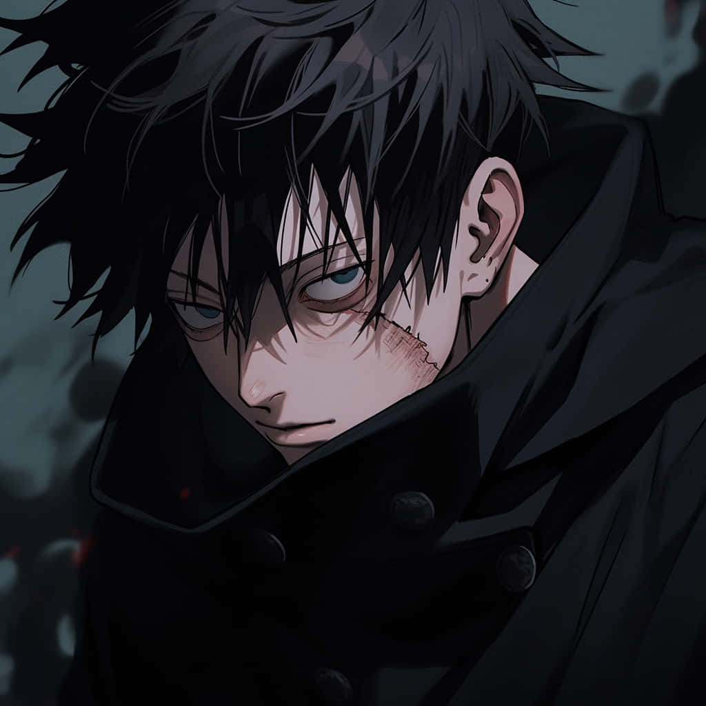Megumi Fushiguro, spiky black hair, scarred cheek, SD Desktop Wallpaper