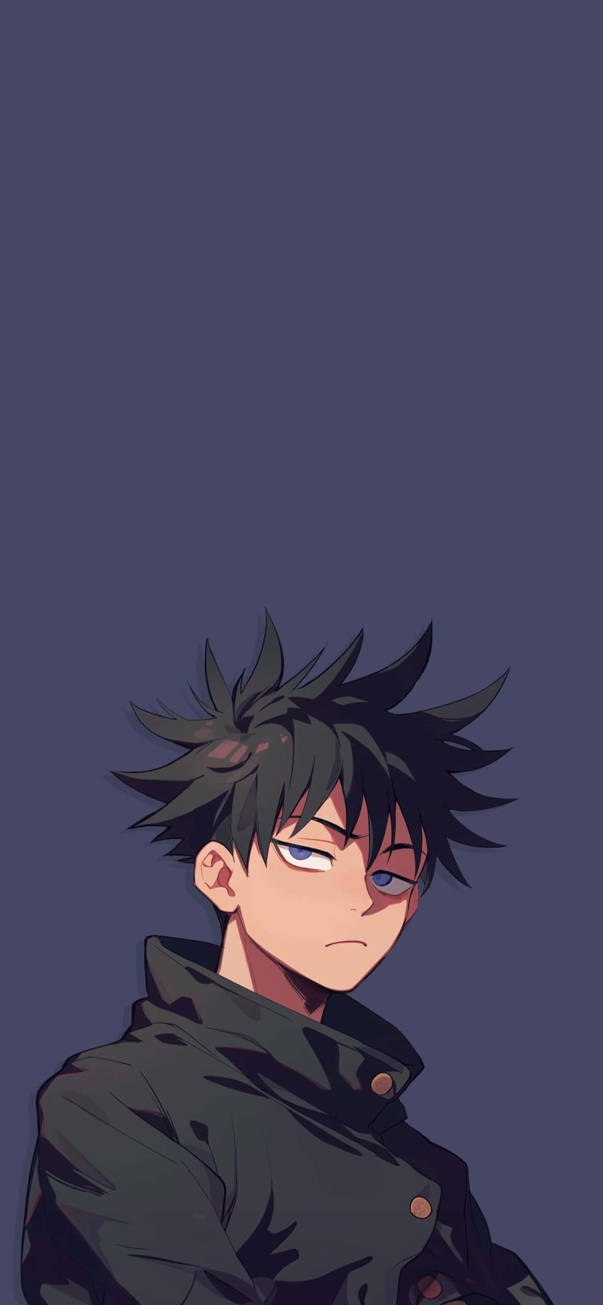 Megumi Fushiguro, spiky black hair, heterochromatic eyes, 2K Phone Wallpaper