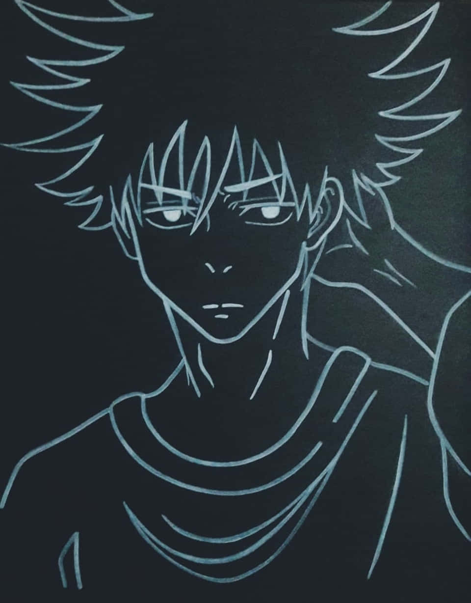 Megumi Fushiguro, spiky hair, glowing eyes, SD Phone Wallpaper