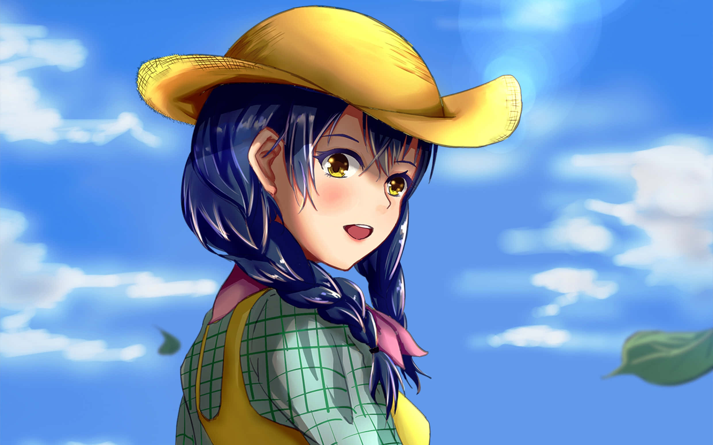 Megumi Tadokoro, dark braided hair, yellow hat, Full HD Desktop Wallpaper