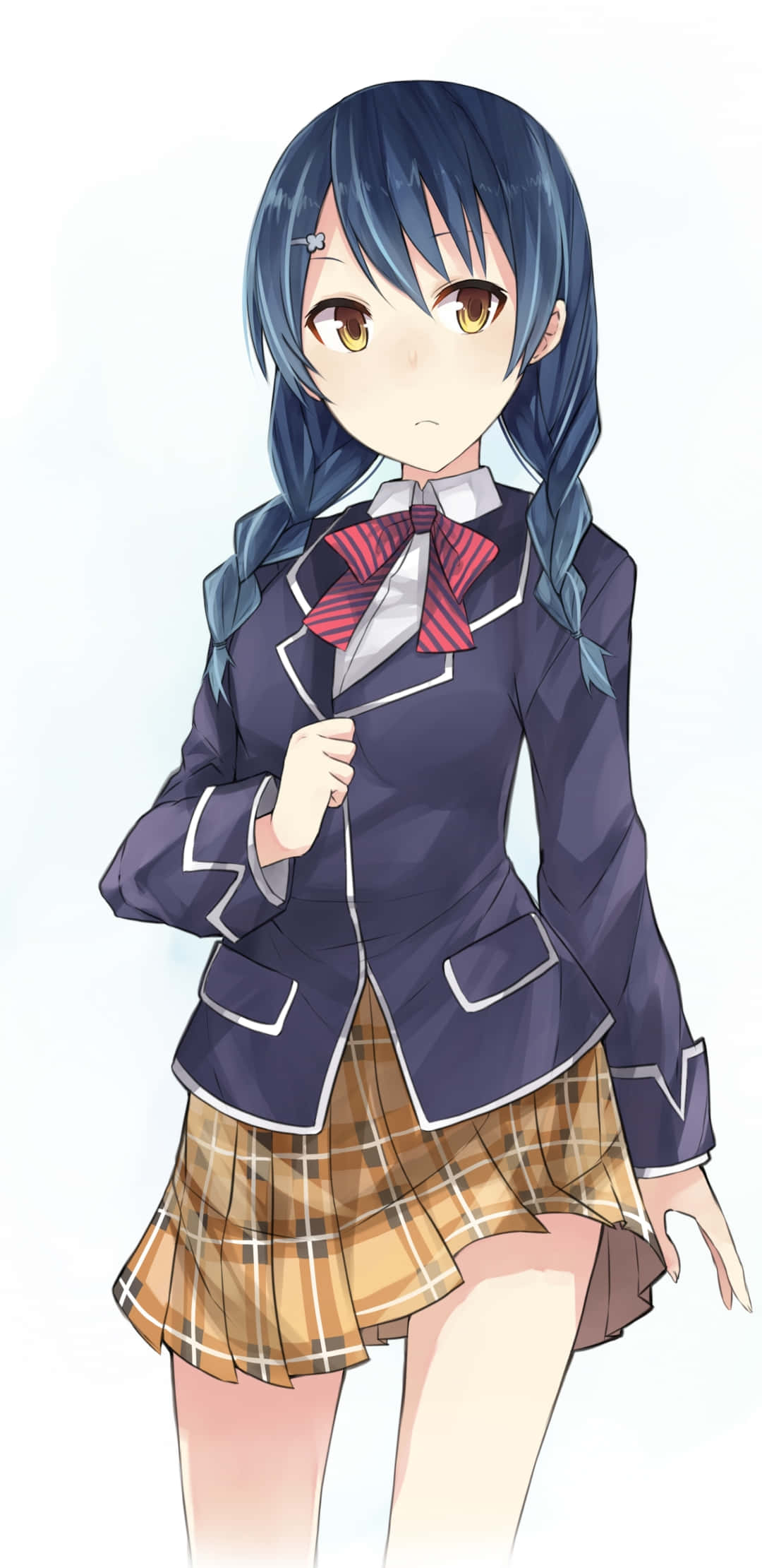 Megumi Tadokoro, blue-haired anime girl, school uniform, Full HD Phone Wallpaper