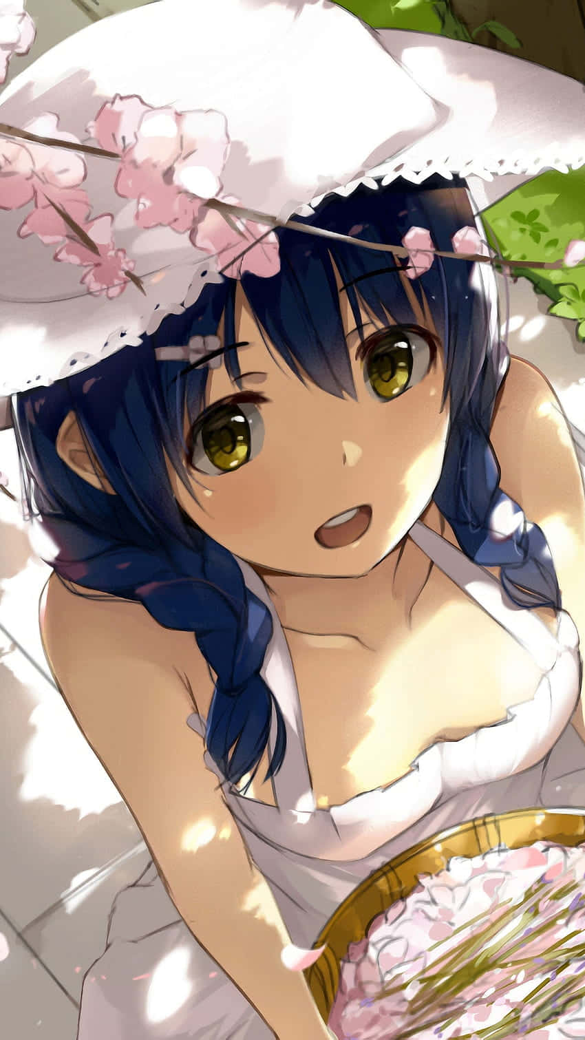 Megumi Tadokoro, blue braided hair, golden eyes, HD Phone Wallpaper