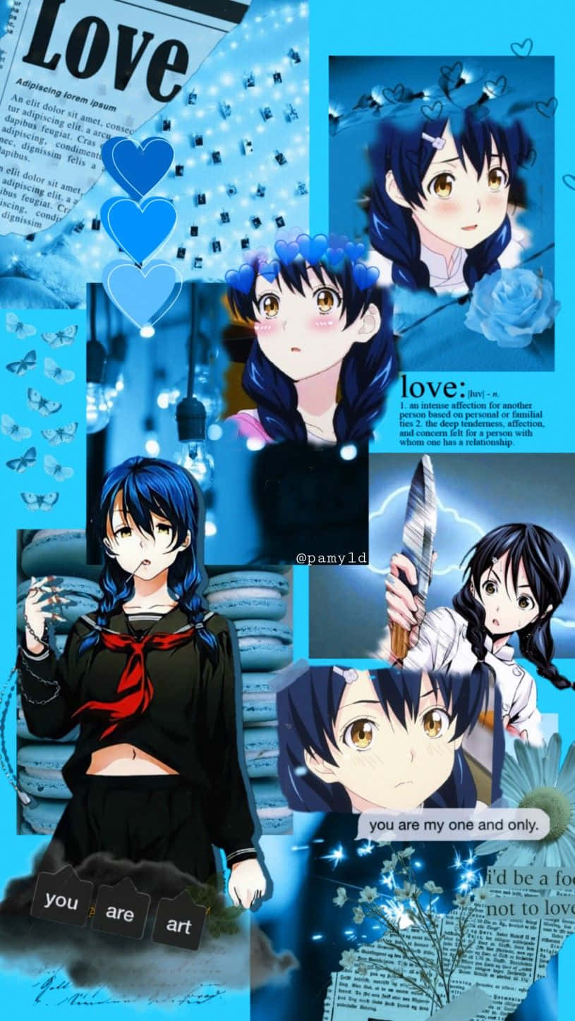 Megumi Tadokoro, blue-toned, dark hair, HD Phone Wallpaper