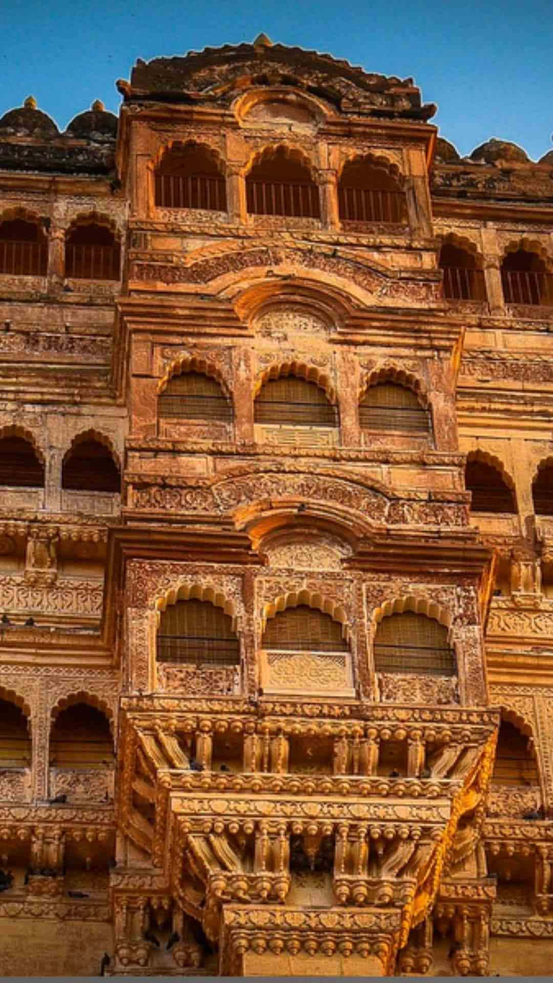 Mehrangarh Fort, tall part, golden sunlight, Full HD Phone Wallpaper