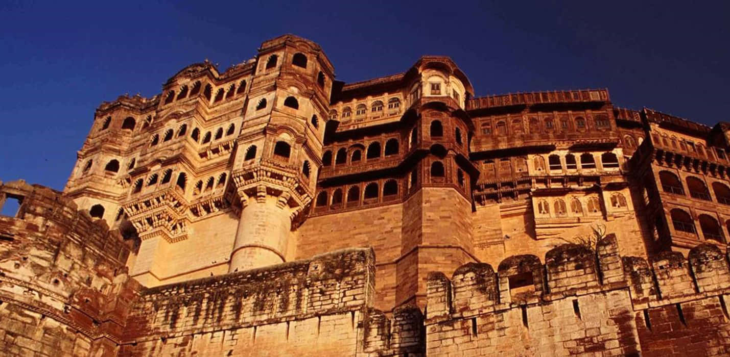 Mehrangarh Fort, golden, warm sunset light, HD Desktop Wallpaper