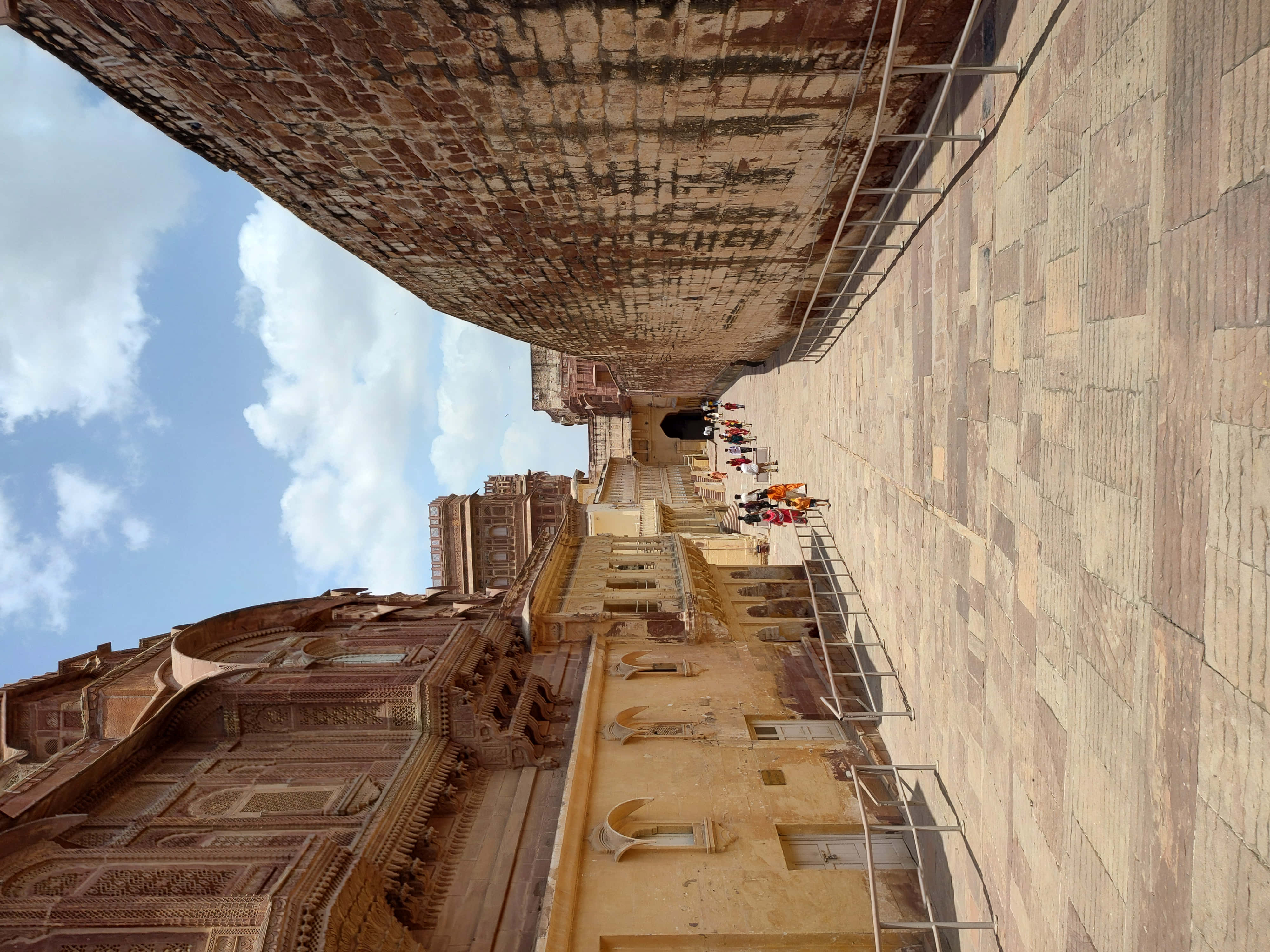 Mehrangarh Fort, weathered stone walls, intricate carvings, 4K Desktop Wallpaper