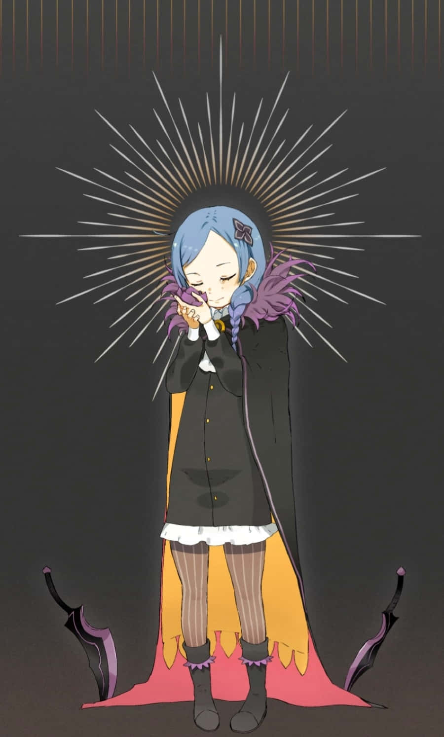 Meili Portroute, blue-haired anime girl, black coat, HD Phone Wallpaper