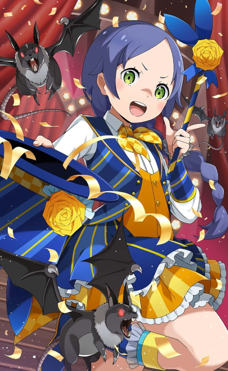Meili Portroute, blue hair, green eyes, HD Phone Wallpaper