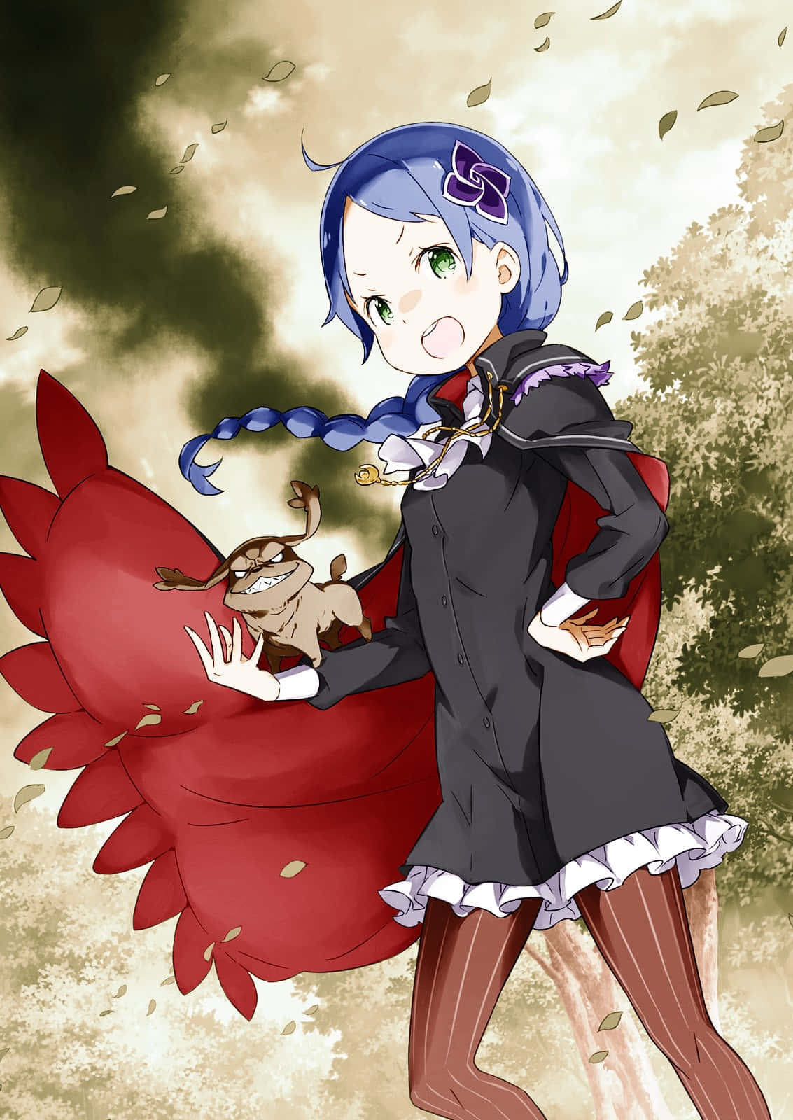 Meili Portroute, blue-haired anime girl, black dress, HD Phone Wallpaper