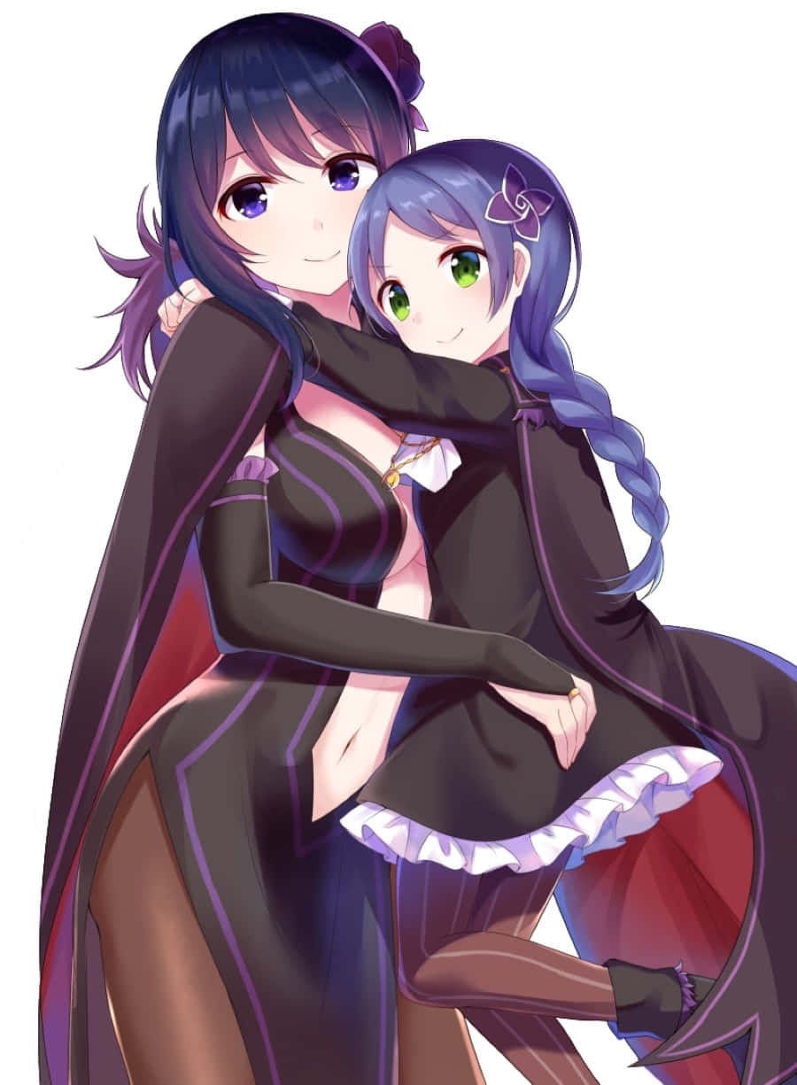 Meili Portroute, purple hair, dark outfits, SD Phone Wallpaper