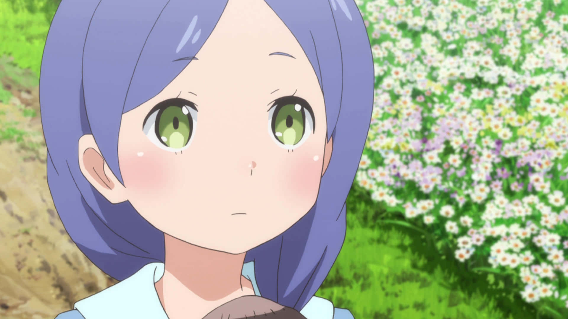 Meili Portroute, anime girl, purple hair, Full HD Desktop Wallpaper