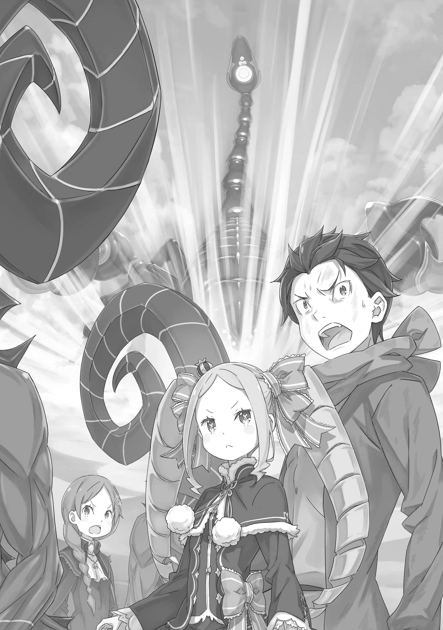 Meili Portroute, anime characters, giant mechanical monsters, Full HD Phone Wallpaper