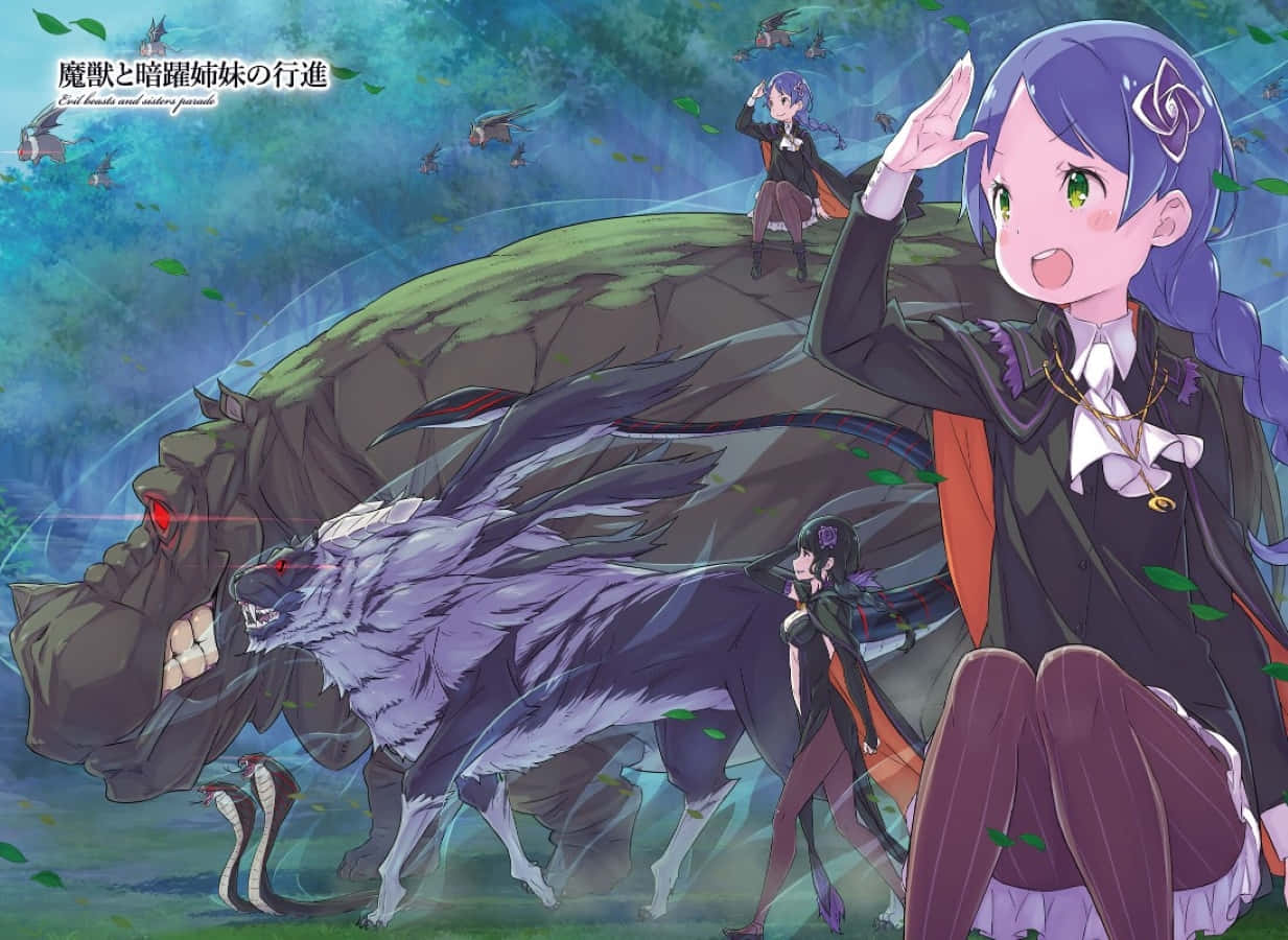 Meili Portroute, purple hair, winged beast, SD Desktop Wallpaper