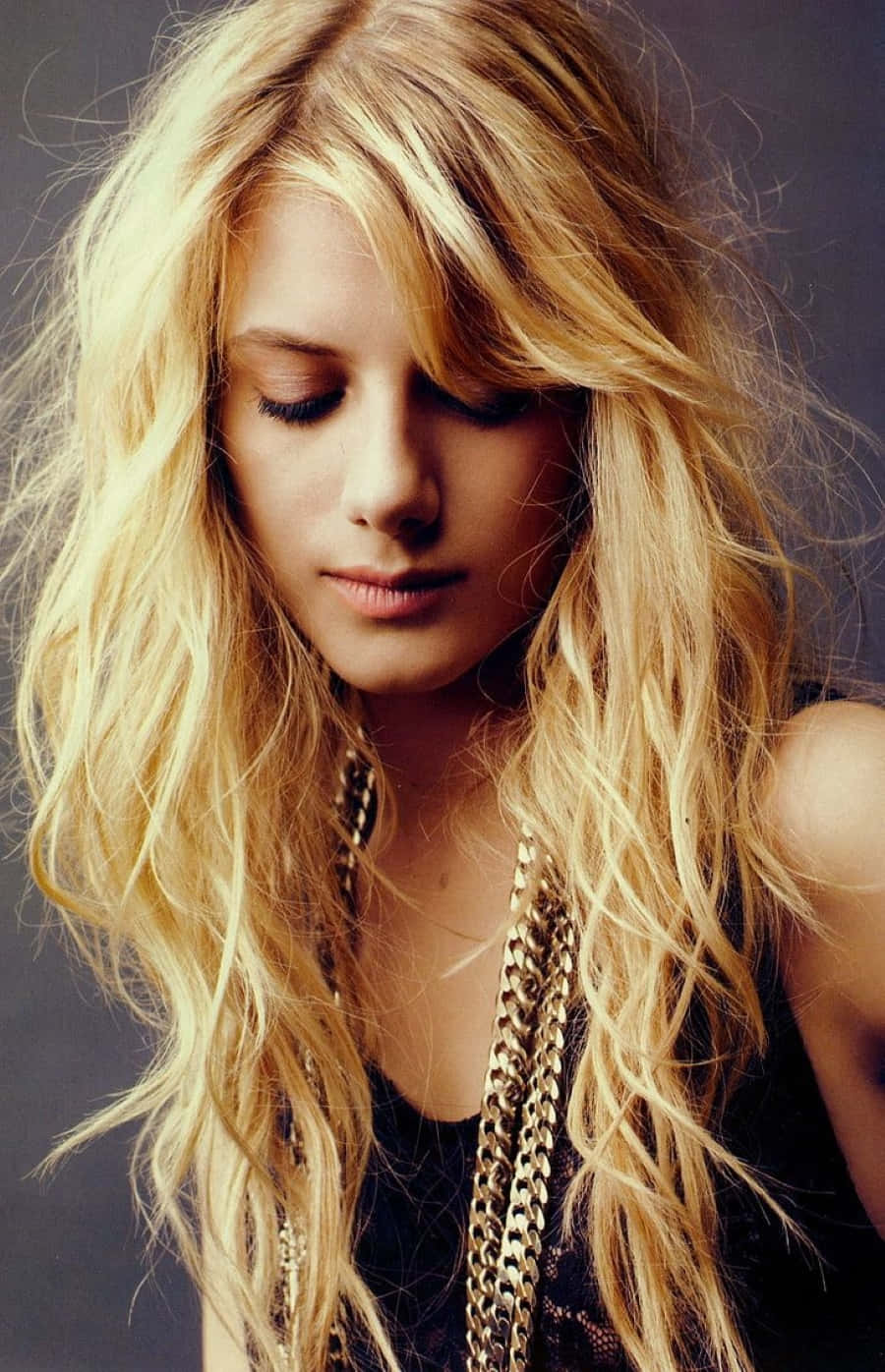 Mélanie Laurent, long wavy blonde hair, closed eyes, HD Phone Wallpaper
