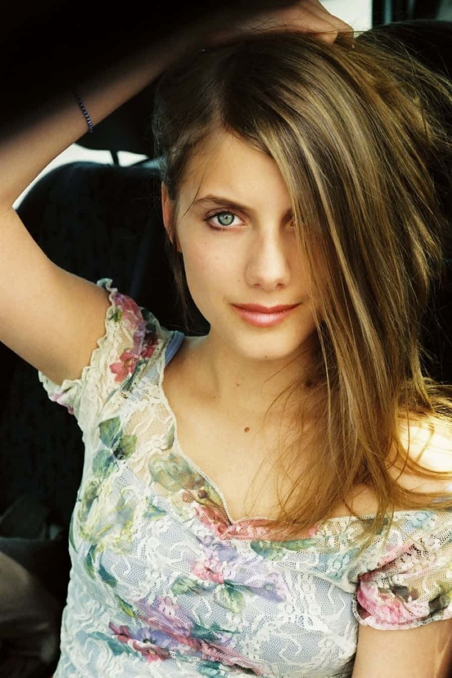 Mélanie Laurent, blue eyes, tousled brown hair, HD Phone Wallpaper