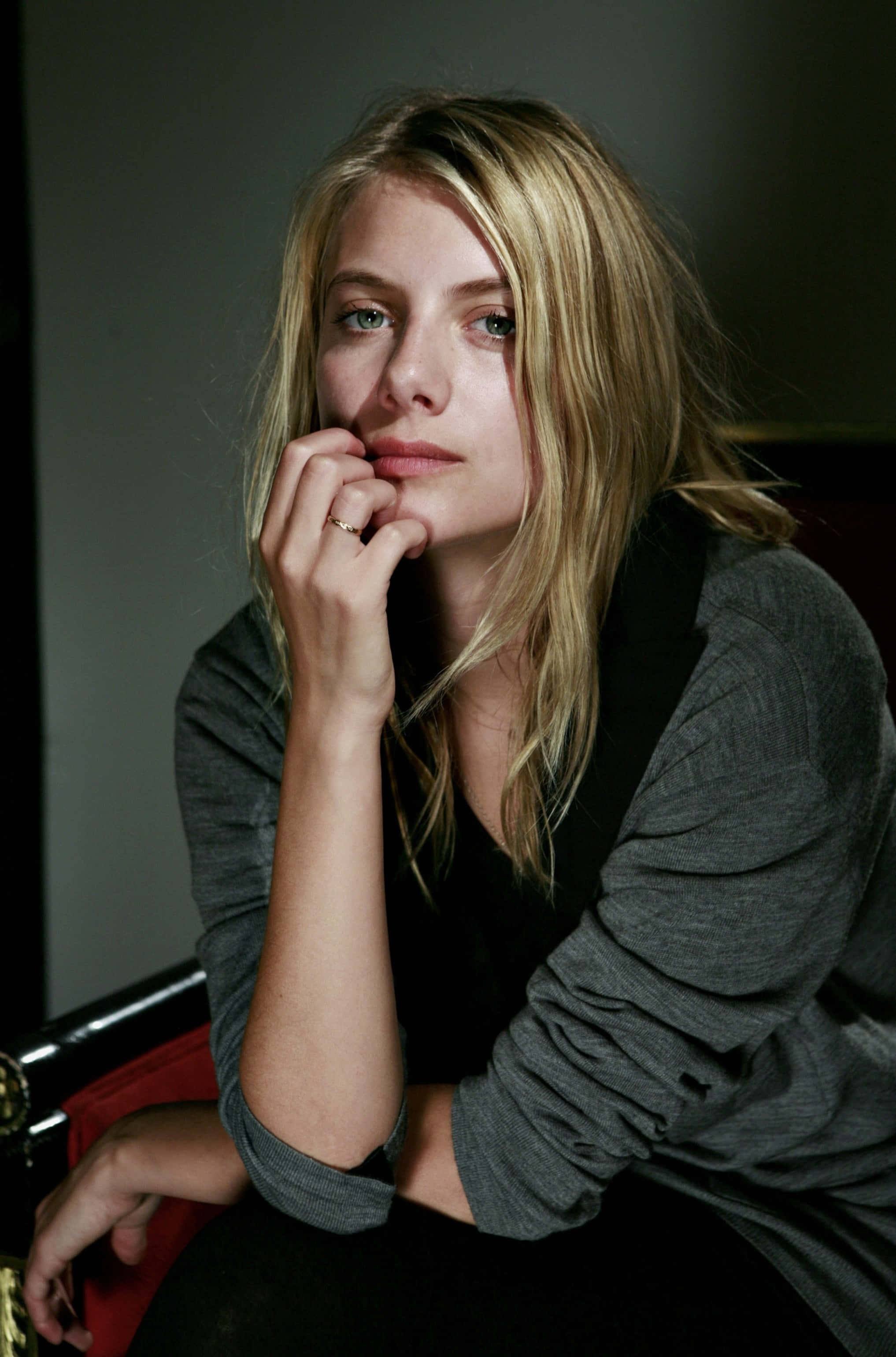 Mélanie Laurent, blonde woman, thoughtful eyes, 2K Phone Wallpaper