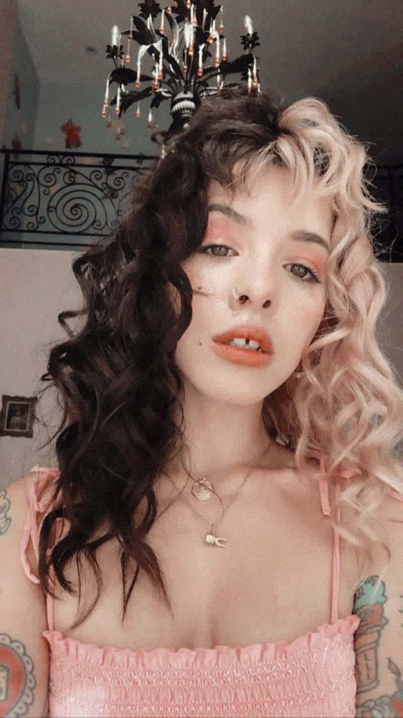 Melanie Martinez, pink top, chandelier, HD Phone Wallpaper