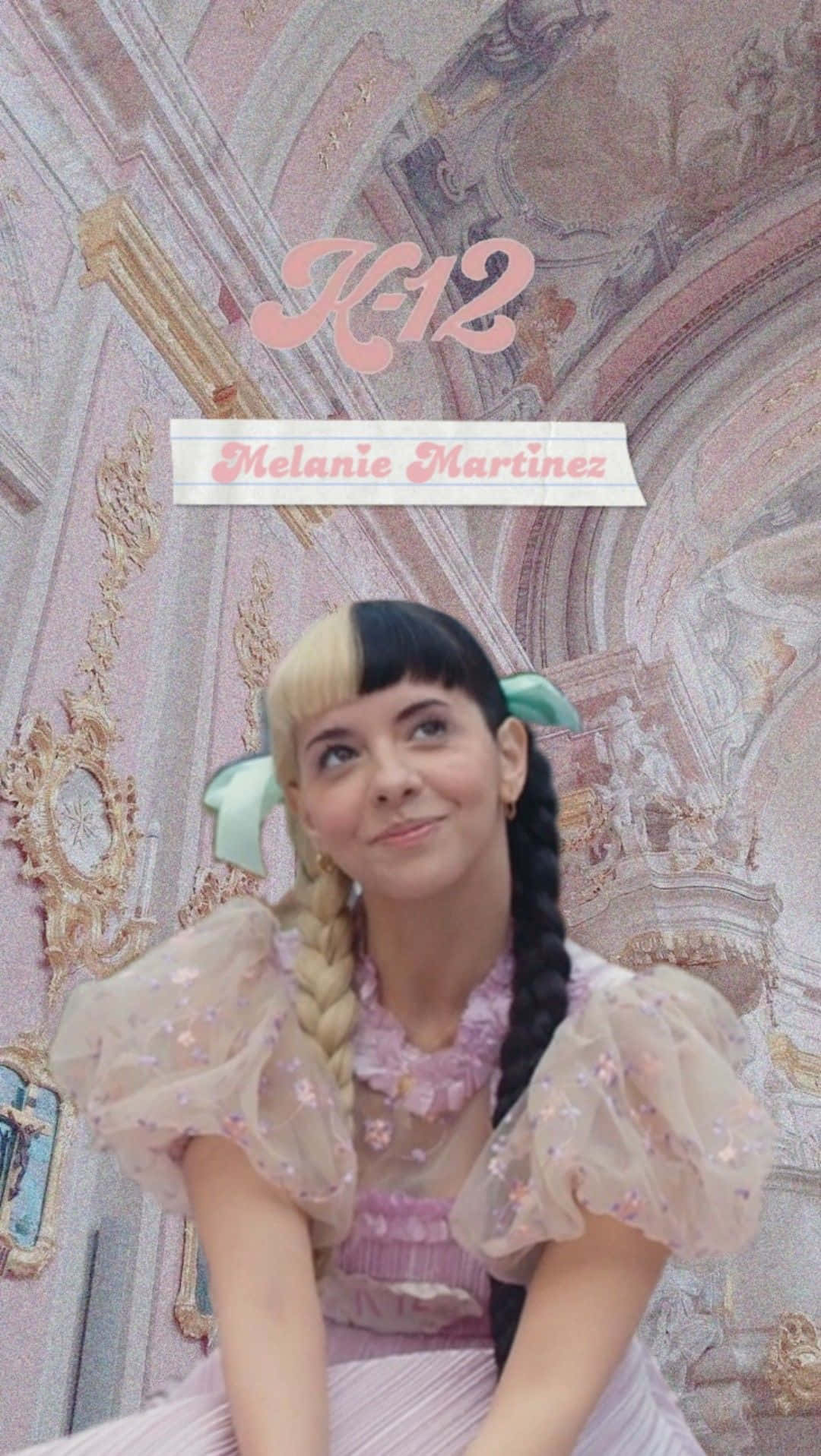 Melanie Martinez, pink floral dress, baroque cathedral, HD Phone Wallpaper