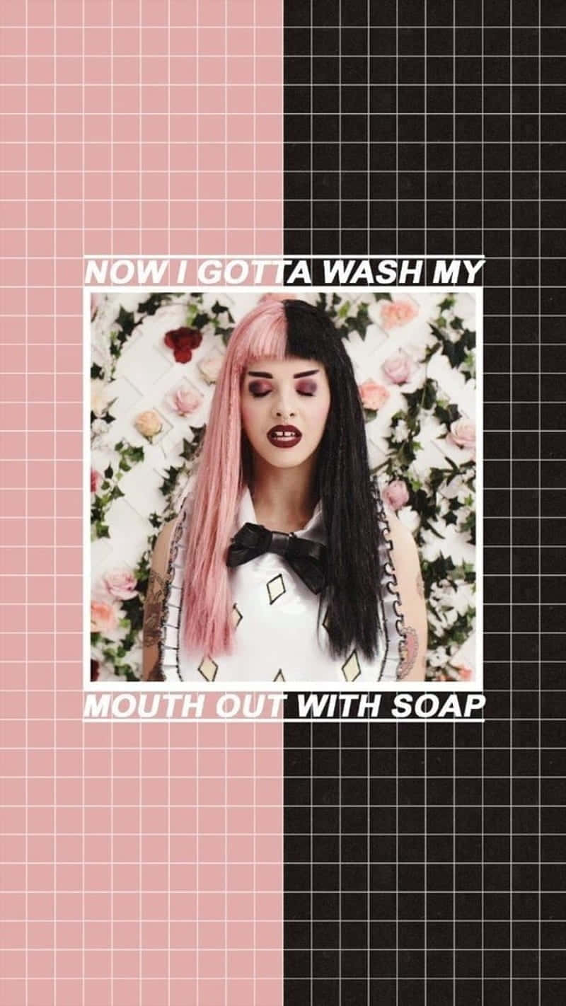 Melanie Martinez, pink and black hair, bold makeup, HD Phone Wallpaper