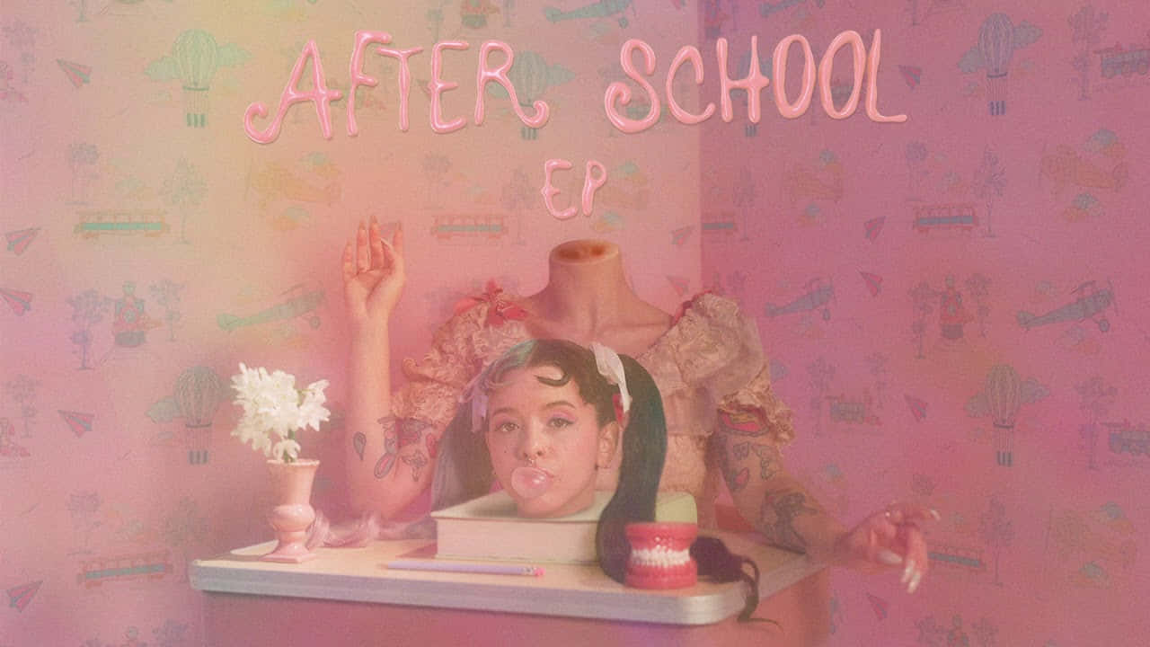 Melanie Martinez Aesthetic, pink-hued scene, girl's head emerging from a book, HD Desktop Wallpaper