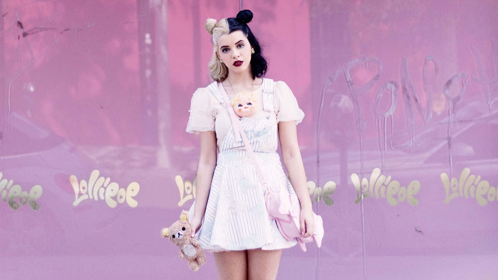 Melanie Martinez, white dress, two-toned hair, HD Desktop Wallpaper