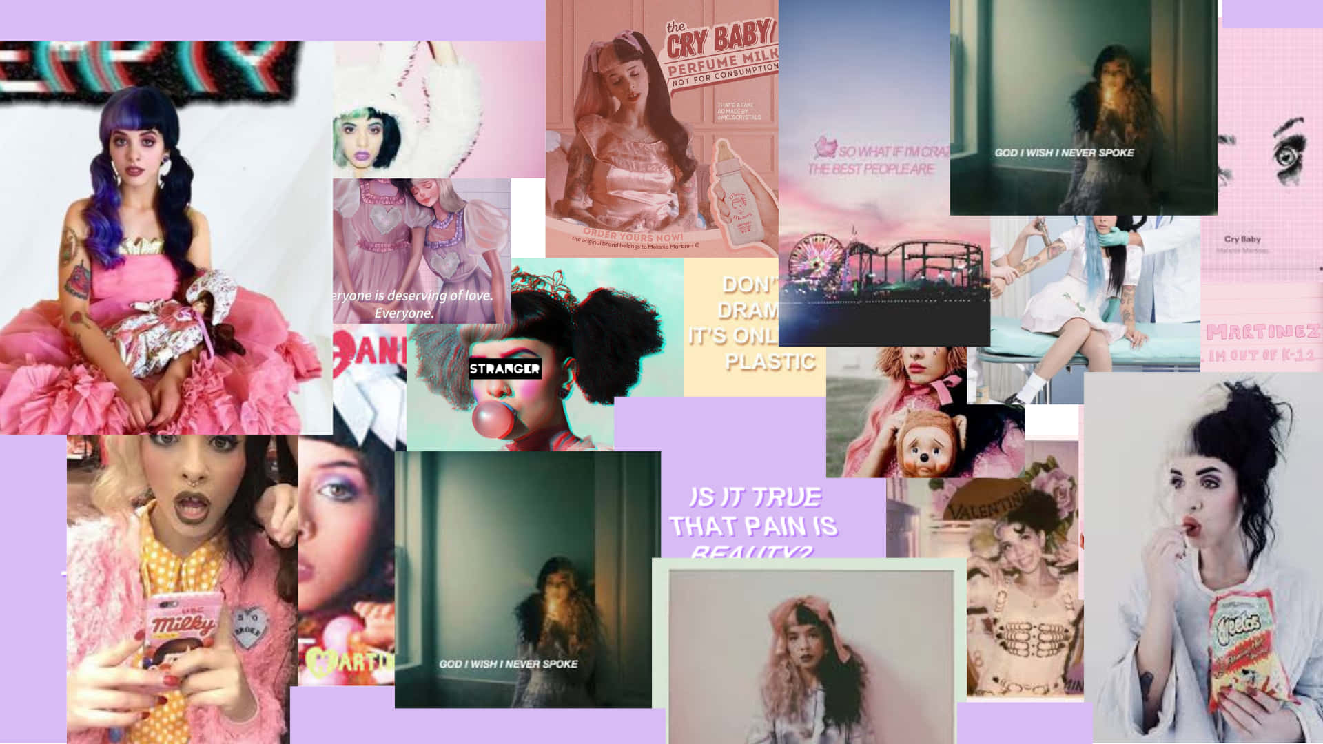 Melanie Martinez Aesthetic, vibrant pink, purple, Full HD Desktop Wallpaper
