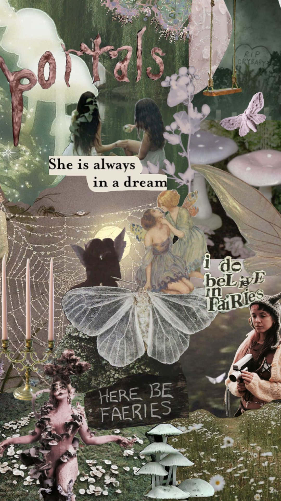 Melanie Martinez, fairytale dream collage, glowing portals, Full HD Phone Wallpaper