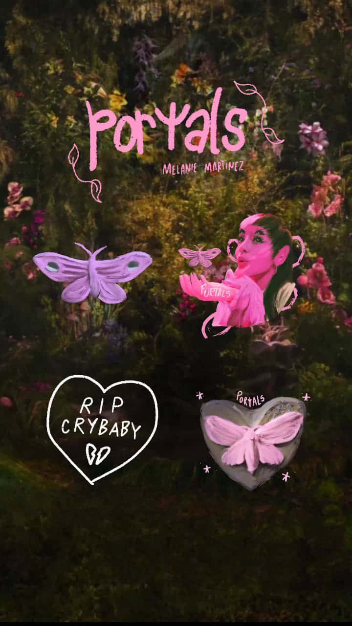 Melanie Martinez, Portals, pink and purple butterfly, HD Phone Wallpaper