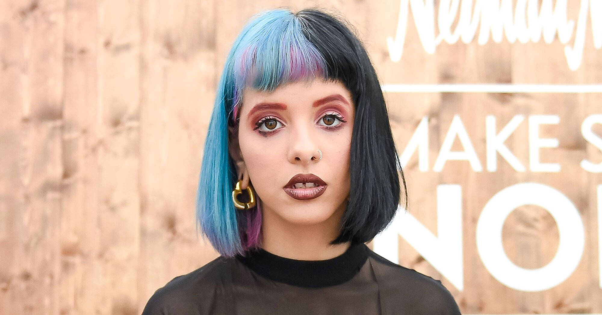 Melanie Martinez, blue hair, black hair, Full HD Desktop Wallpaper