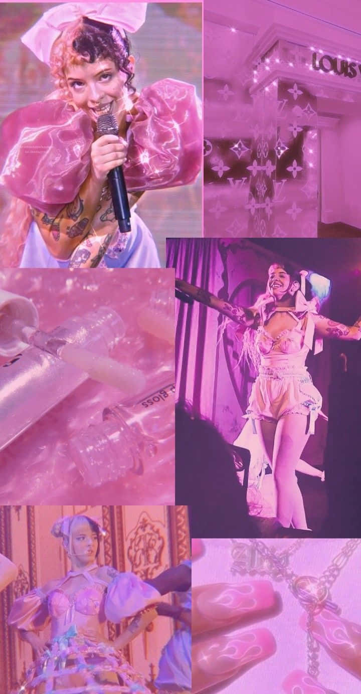 Melanie Martinez, vibrant pink-tinted, glittery accessories, HD Phone Wallpaper