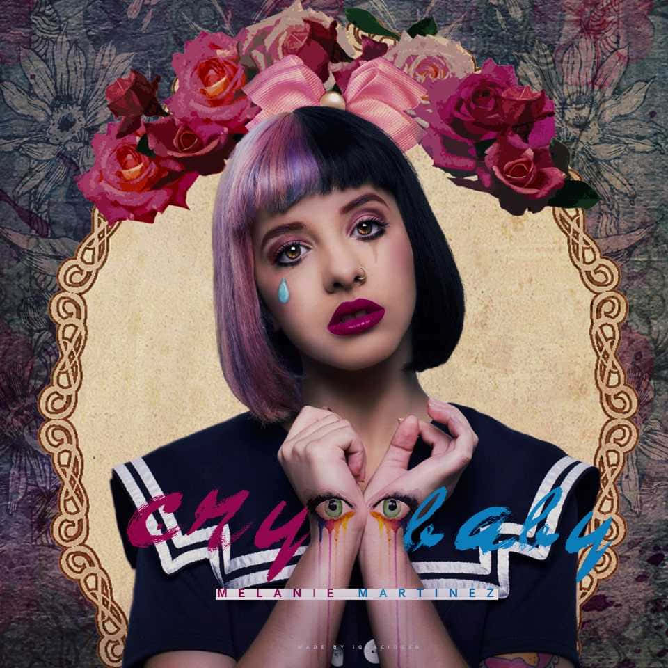 Melanie Martinez, purple hair, floral crown, SD Desktop Wallpaper