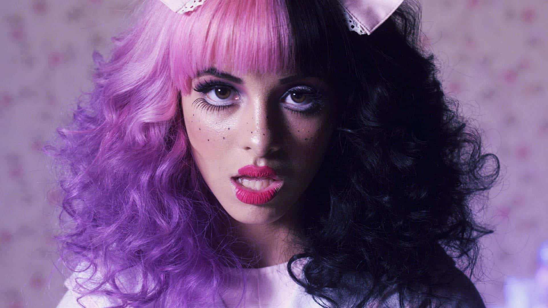 Melanie Martinez, pink, black, Full HD Desktop Wallpaper