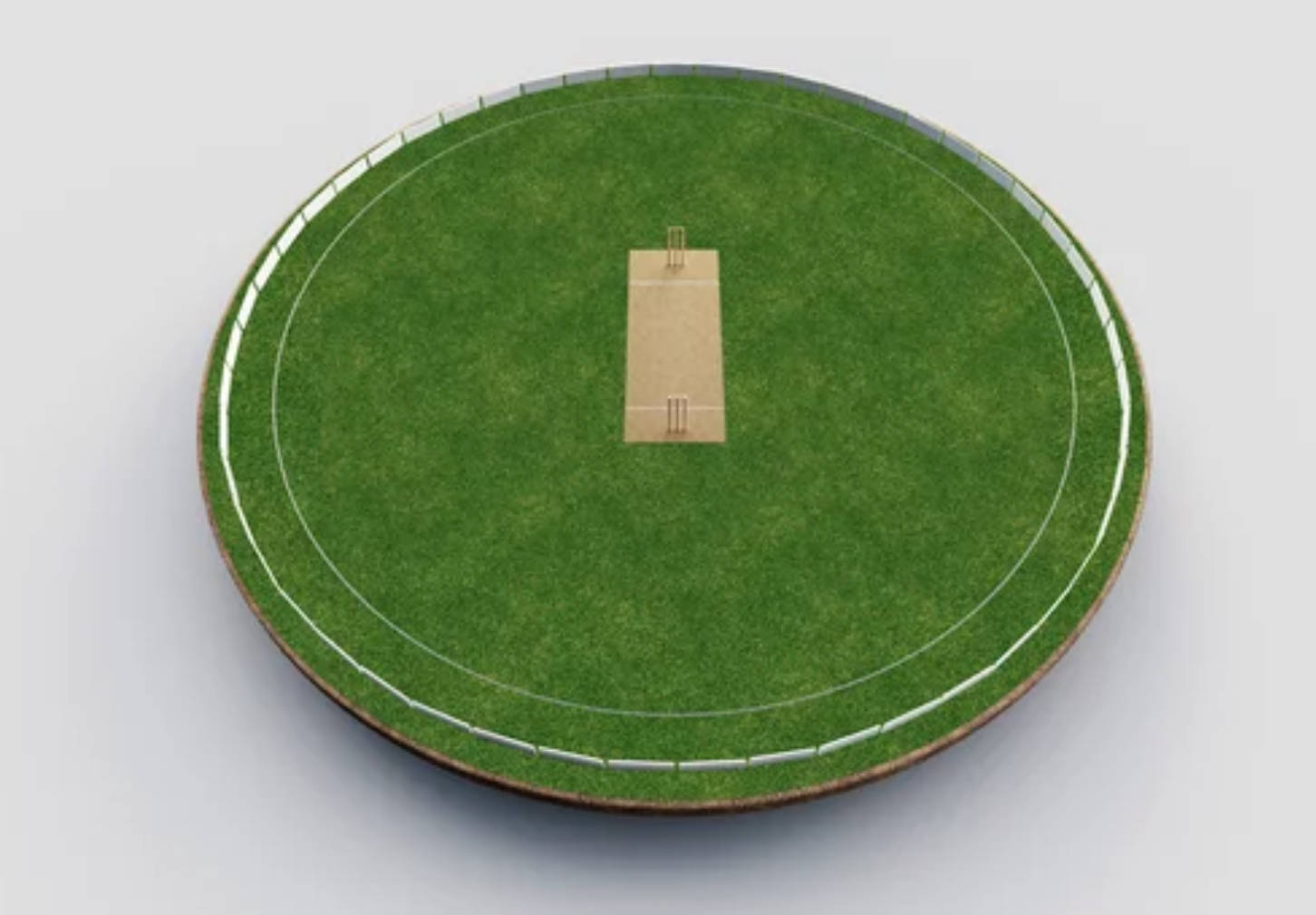 cricket pitch, green grass, white boundary lines, HD Desktop Wallpaper