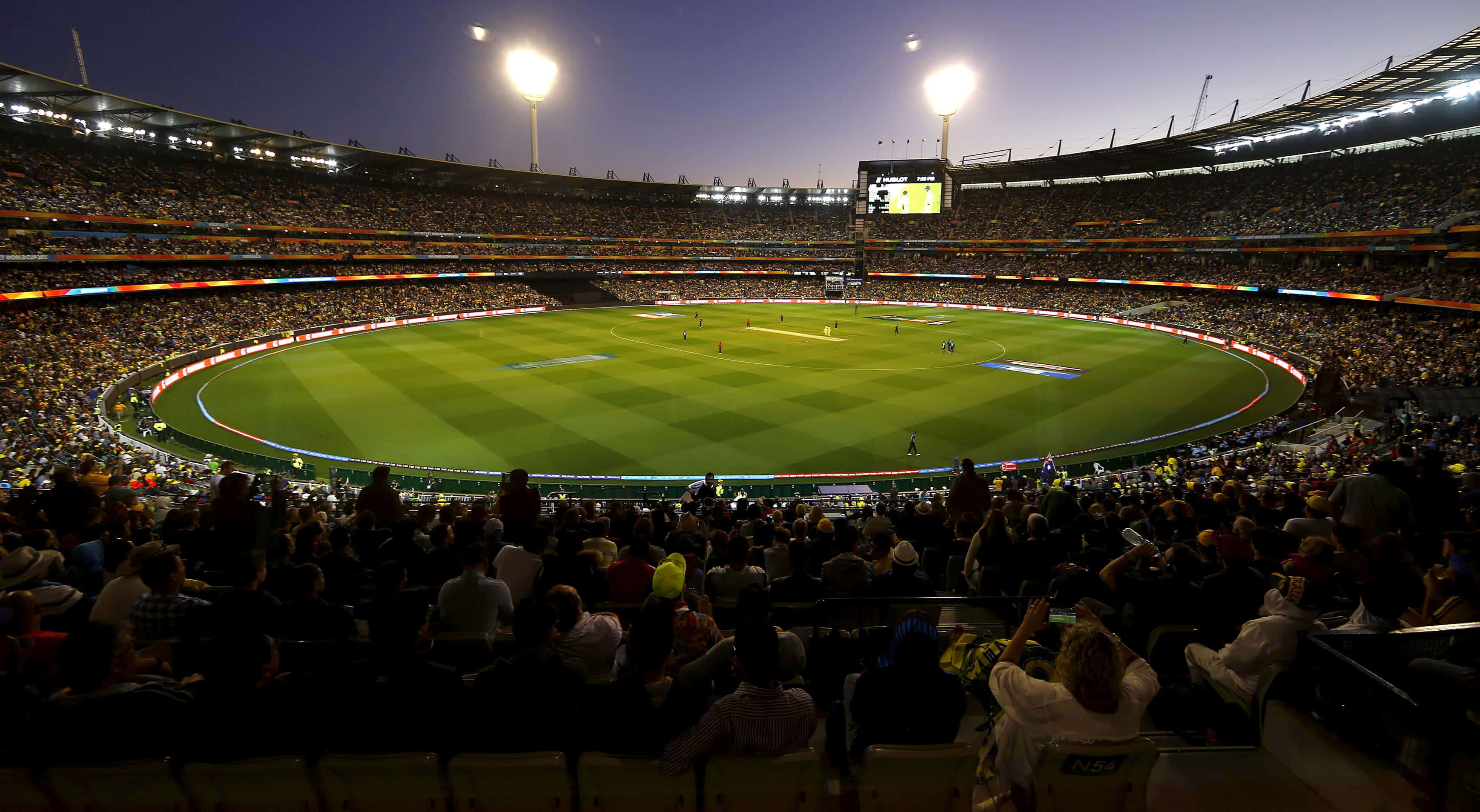 Melbourne Cricket Ground, night match, dusk, 2K Desktop Wallpaper