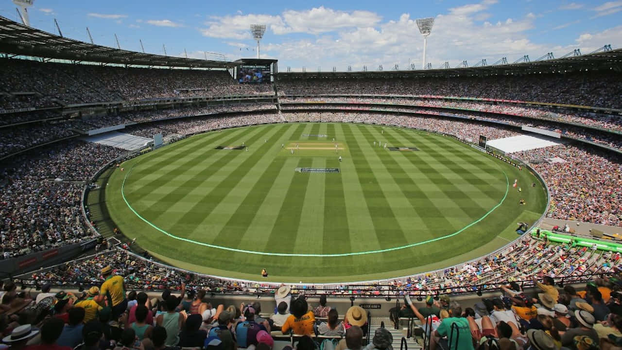Melbourne Cricket Ground, cricket stadium, vibrant green pitch, HD Desktop Wallpaper