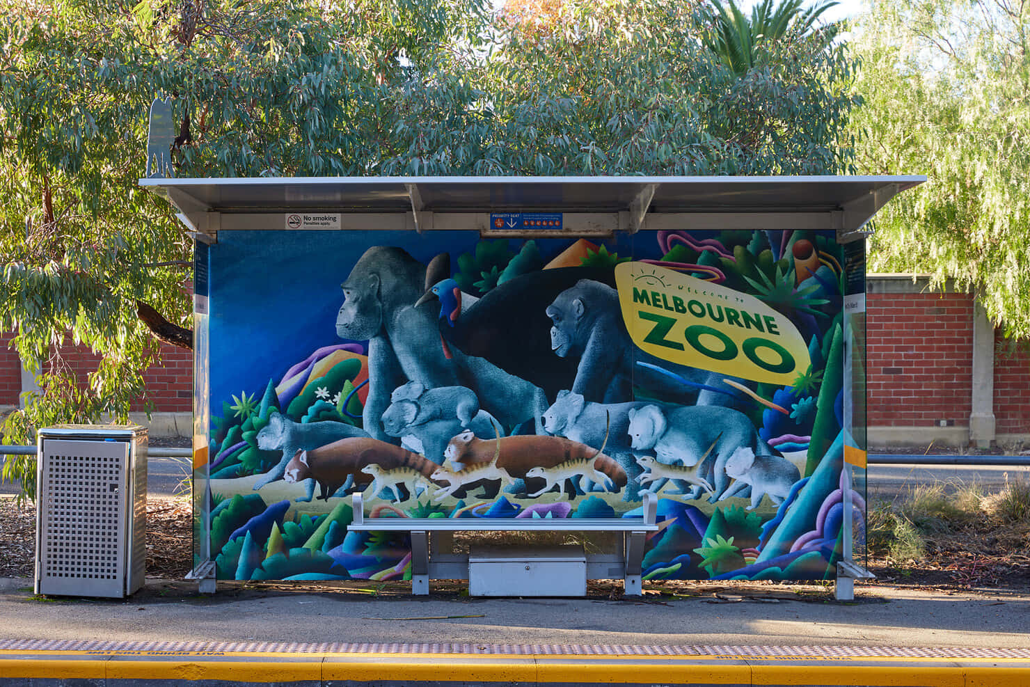 Melbourne Zoo, bus shelter, gorillas, HD Desktop Wallpaper