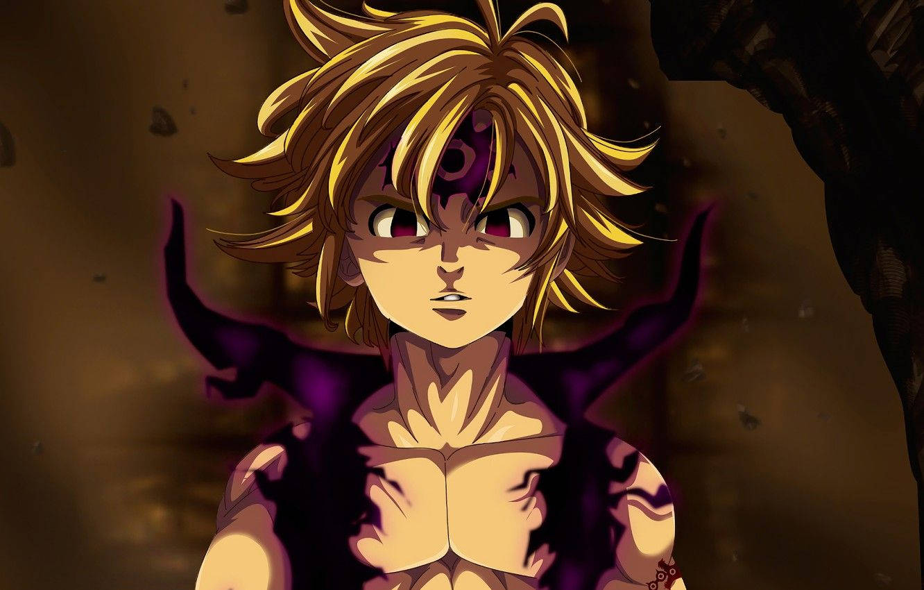 Meliodas, demon mark activated, spiky blonde hair, HD Desktop Wallpaper