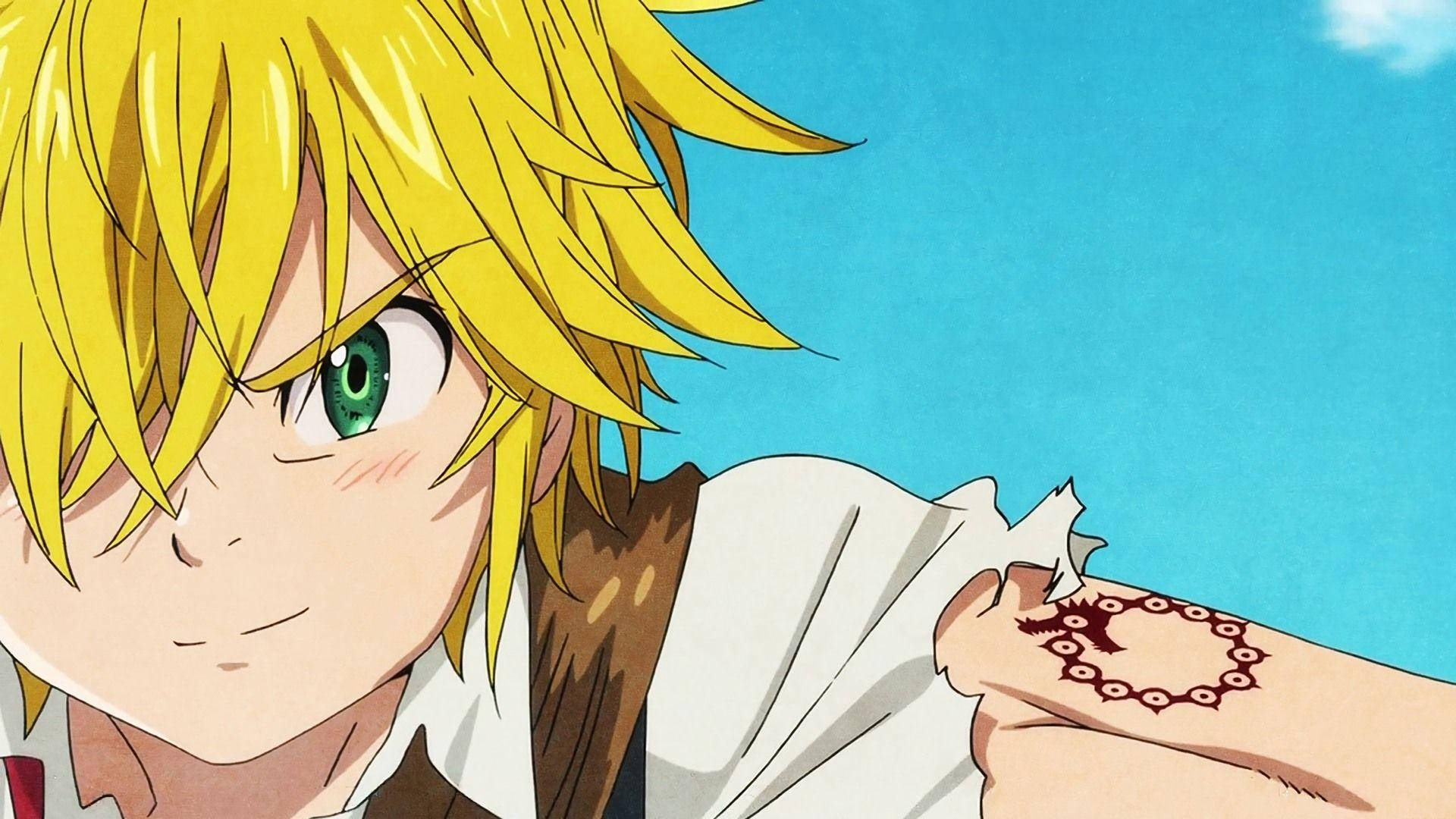 Meliodas, dragon symbol tattoo, red circular tattoo, Full HD Desktop Wallpaper