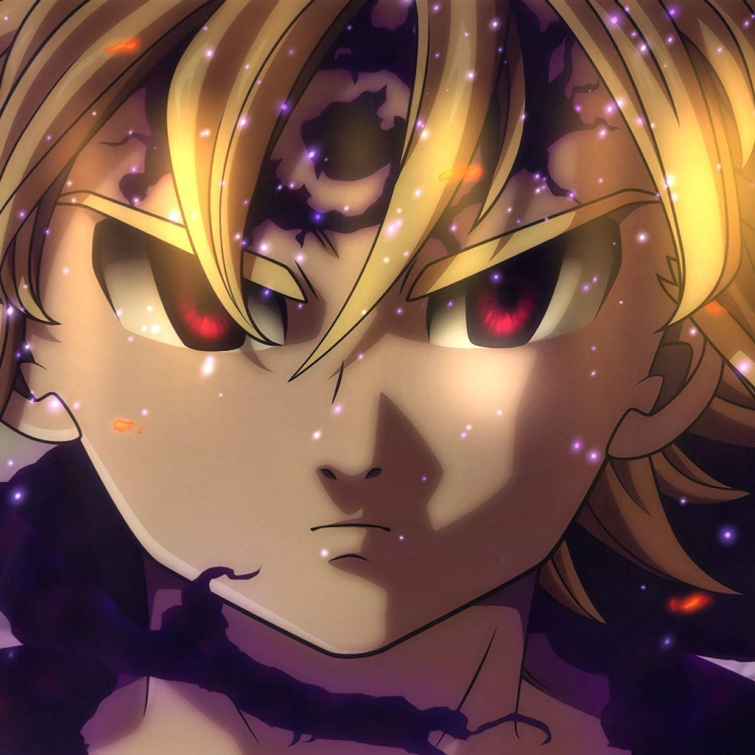 Meliodas, golden hair, glowing red eyes, SD Desktop Wallpaper