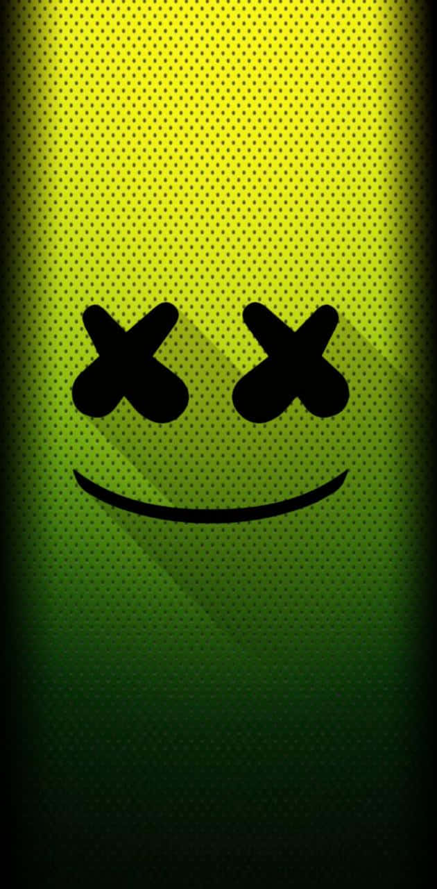 Mellow Gradient Smiley, gradient green, perforated background, HD Phone Wallpaper