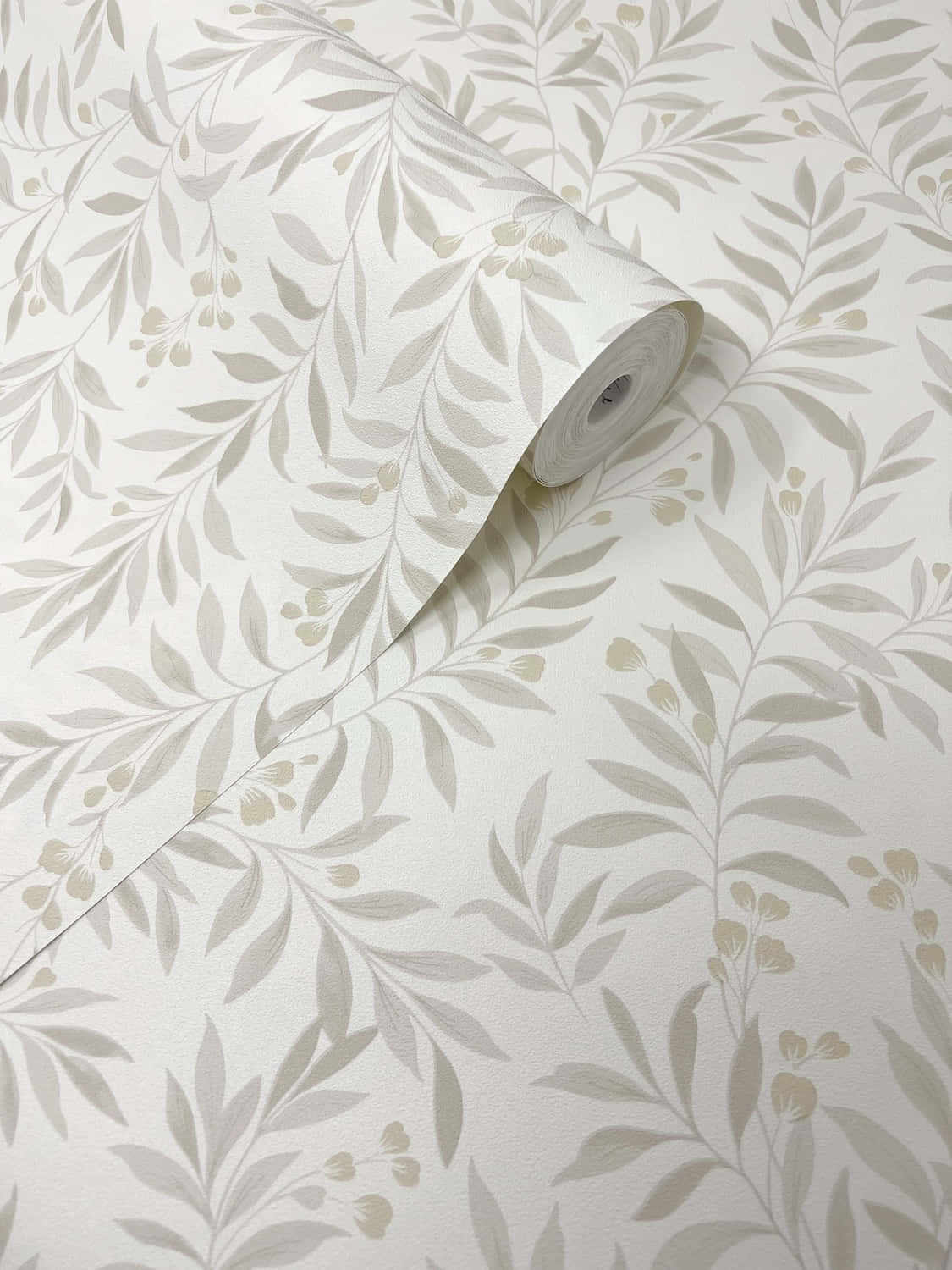 light gray, botanical wallpaper, delicate leaf and berry patterns, HD Phone Wallpaper